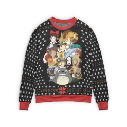 Ghibli Combination 3D Ugly Christmas Sweater