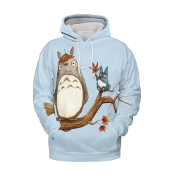 Totoro On The Autumn Tree 3D Hoodie