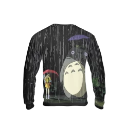Totoro And The Sisters At The Bus Stop 3D Sweatshirt -Ghibli Shop 3D 505 SSB
