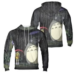 Totoro And The Sisters At The Bus Stop 3D Hoodie -Ghibli Shop 3D 505 mk