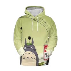 Totoro At The Cat Bus Stop 3D Hoodie
