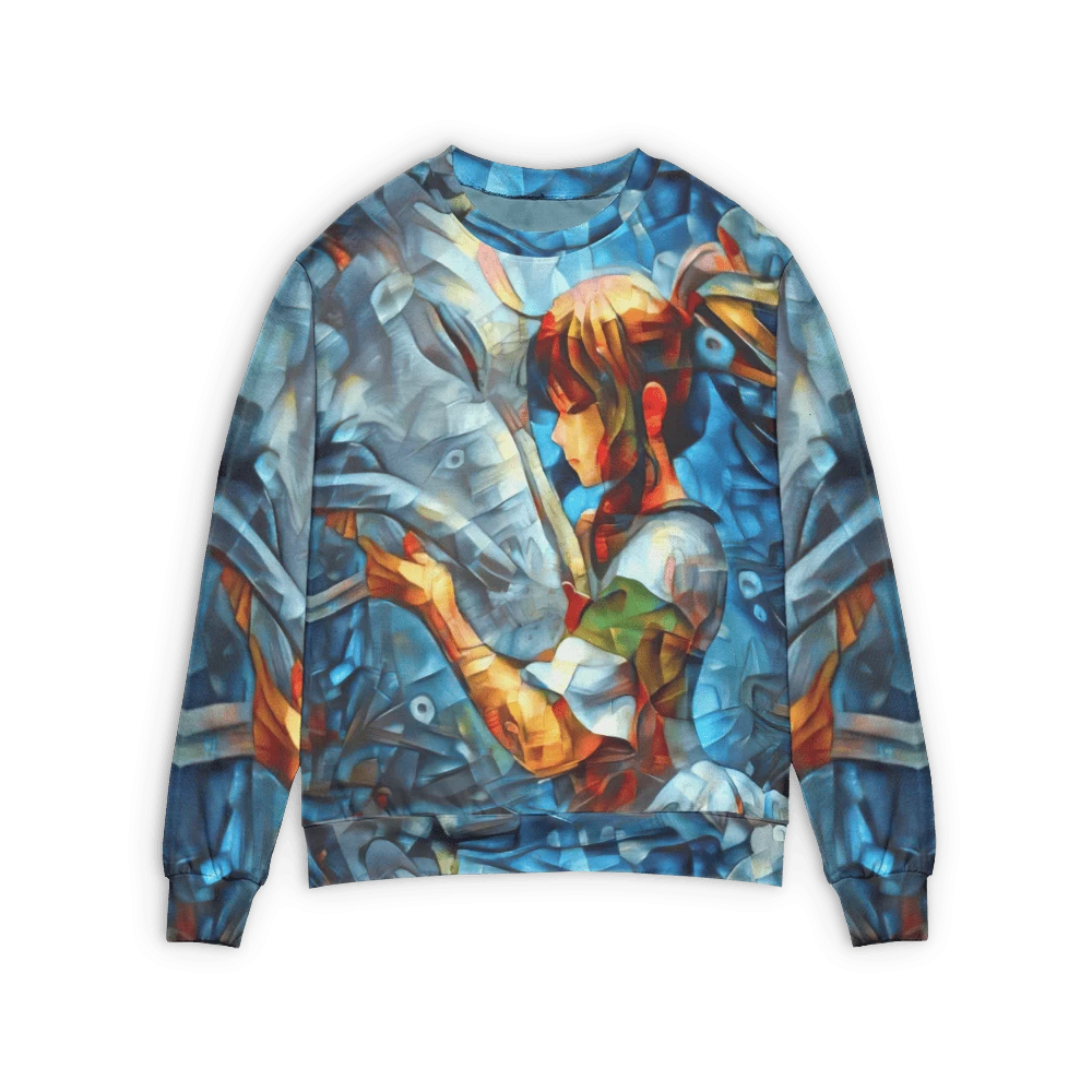 Spirited Away Chihiro And Haku Canvas 3D Sweater 3 Spirited Away Chihiro And Haku Canvas 3D Sweater