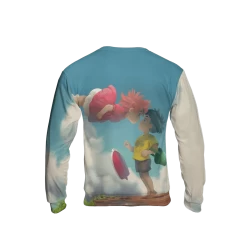 Ponyo And Sosuke Reunion 3D Sweatshirt -Ghibli Shop 3D 510 SSb