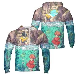 Ponyo And Sosuke First Meet 3D Hoodie 5 Ponyo And Sosuke First Meet 3D Hoodie -Ghibli Shop 3D 515 mk