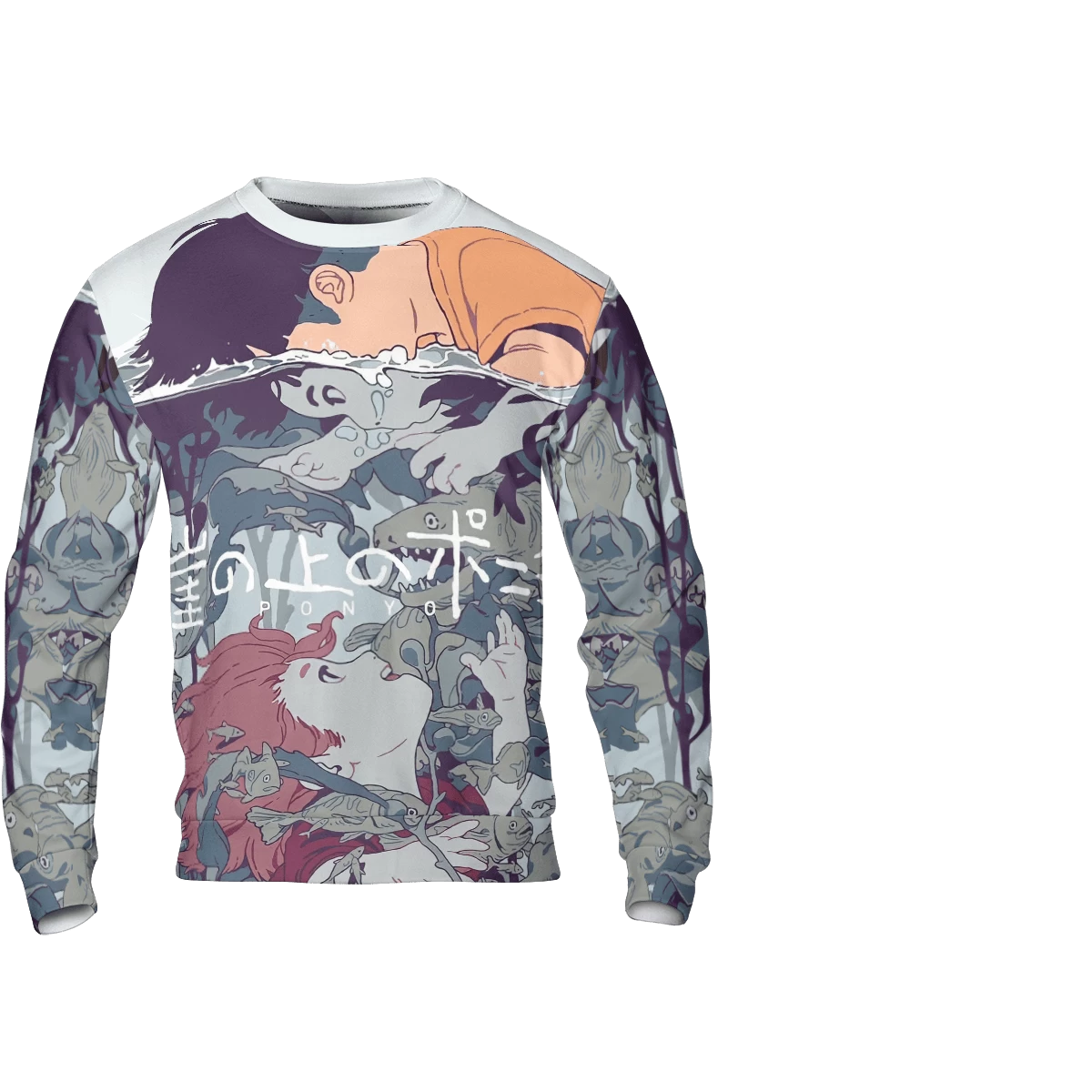 Ponyo And Sosuke Under Water 3D Sweatshirt 3 Ponyo And Sosuke Under Water 3D Sweatshirt