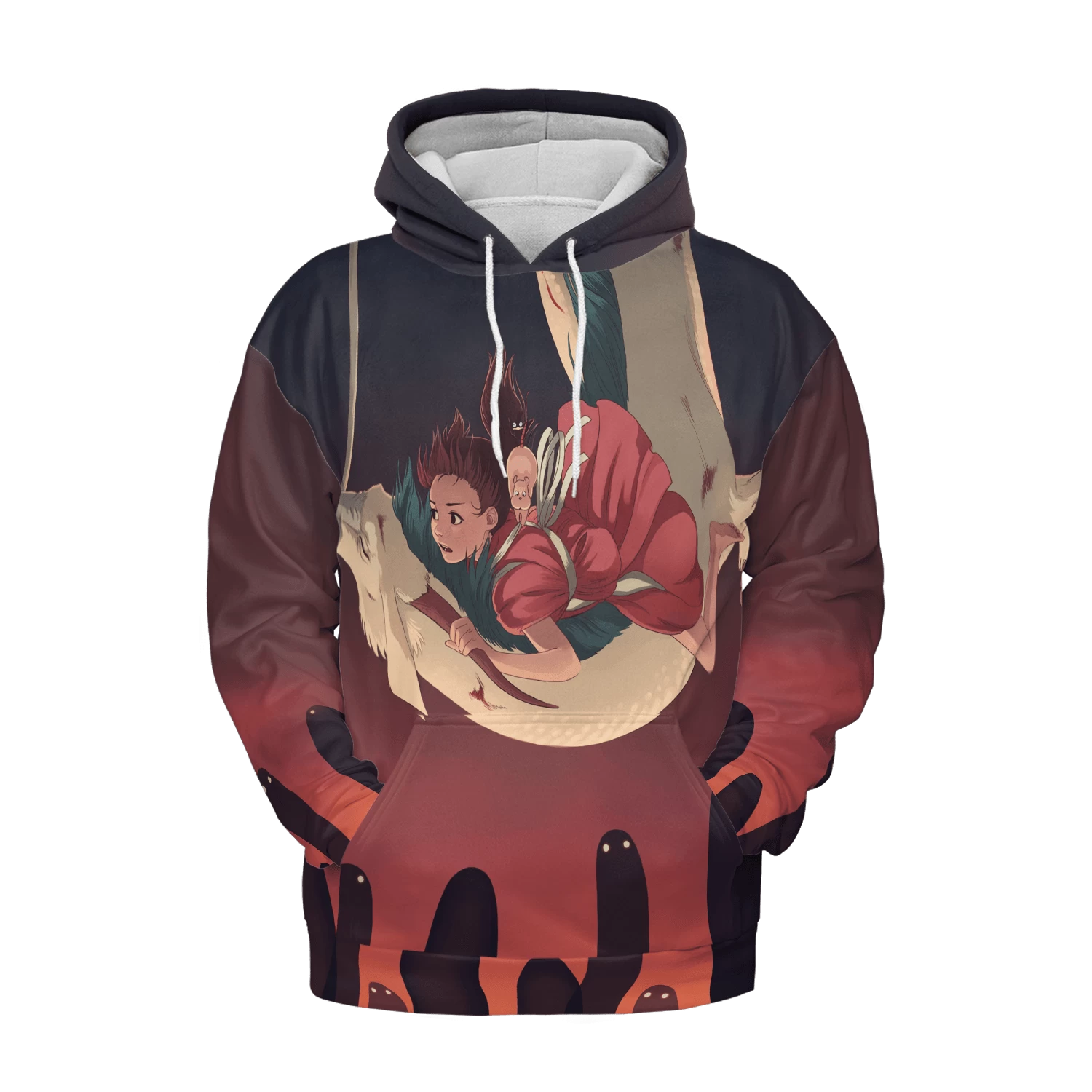 Spirited Away – Sen Riding Haku 3D Hoodie 3 Spirited Away – Sen Riding Haku 3D Hoodie