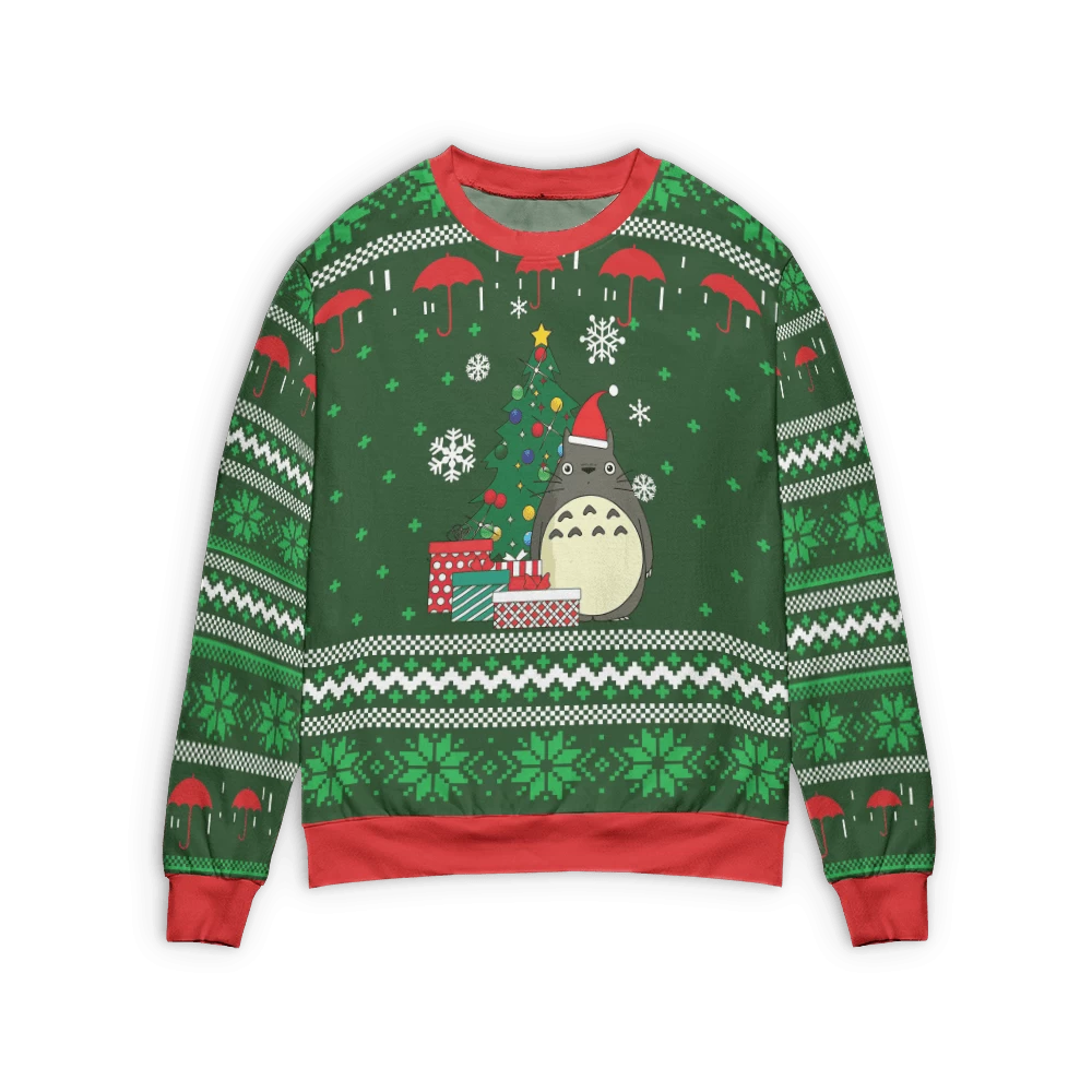 My Neighbor Totoro Green Ugly Christmas Sweater 3 My Neighbor Totoro Green Ugly Christmas Sweater