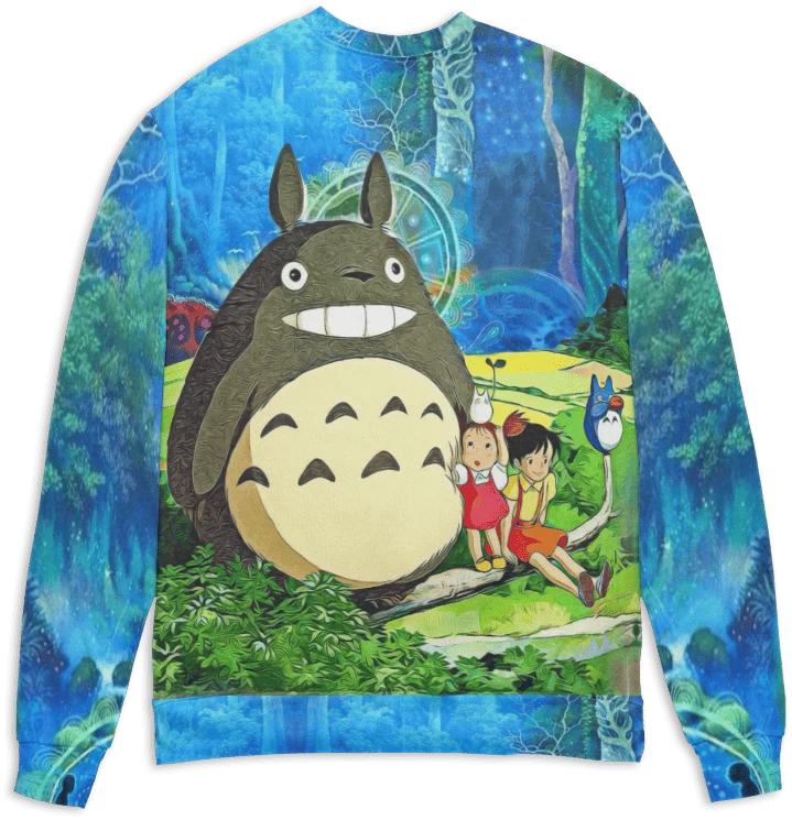 Totoro And The Girls In Jungle 3D Sweater 4 Totoro And The Girls In Jungle 3D Sweater - Image 2