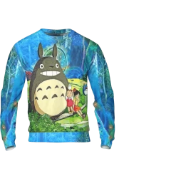 Totoro And The Girls In Jungle 3D Sweatshirt