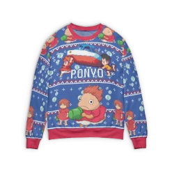 Ponyo Transforming Ugly Christmas Sweater