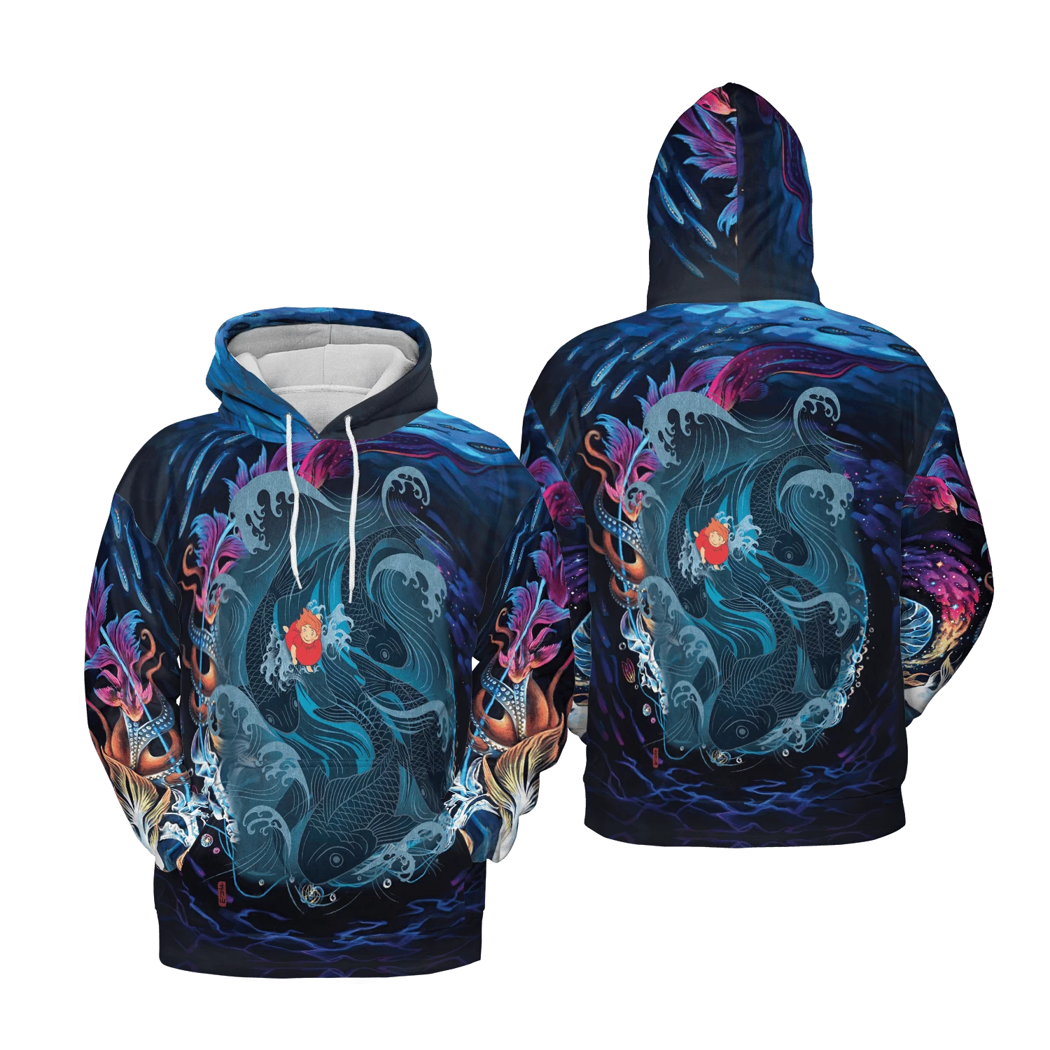Ponyo On The Sea 3D Hoodie 4 Ponyo On The Sea 3D Hoodie - Image 2