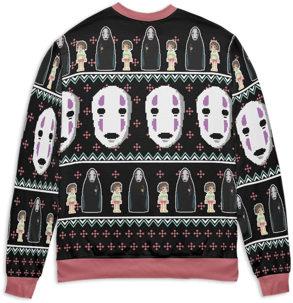 Spirited Away – Kaonashi No Face 3D Ugly Christmas Sweater 4 Spirited Away – Kaonashi No Face 3D Ugly Christmas Sweater - Image 2