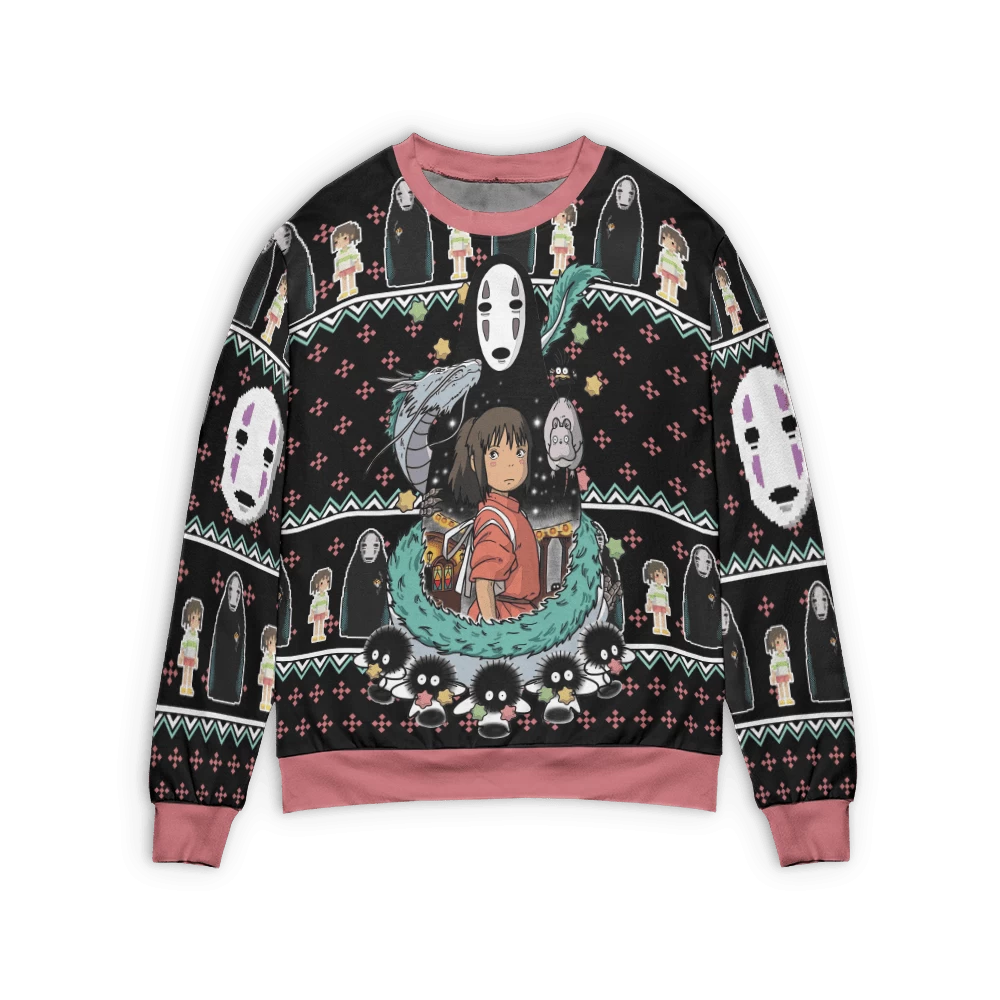 Spirited Away – Kaonashi No Face 3D Ugly Christmas Sweater 3 Spirited Away – Kaonashi No Face 3D Ugly Christmas Sweater