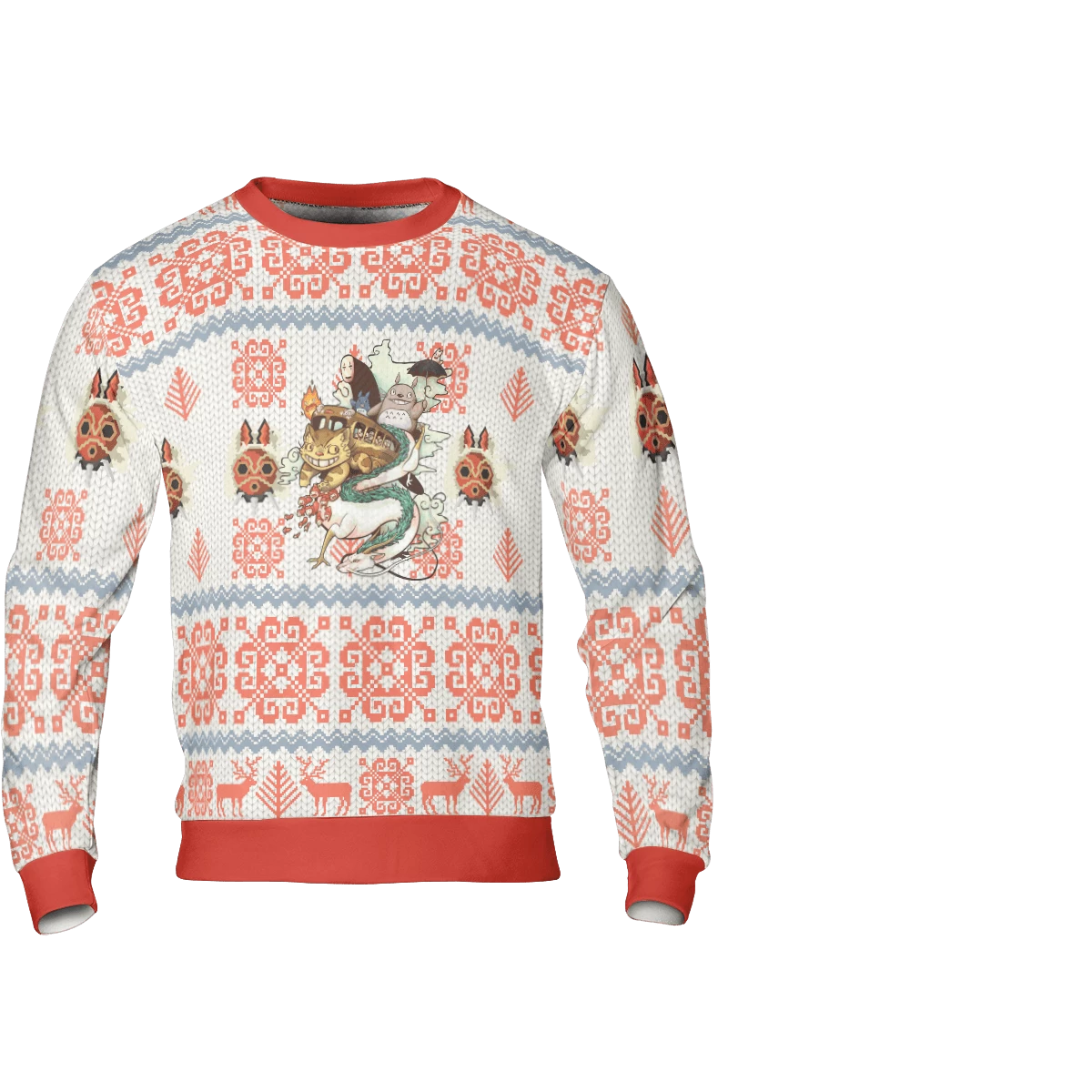 Ghibli Characters Riding Haku Dragon Christmas 3D Sweatshirt 3 Ghibli Characters Riding Haku Dragon Christmas 3D Sweatshirt