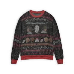 Spirited Away Characters Ugly Christmas Sweater Style 1