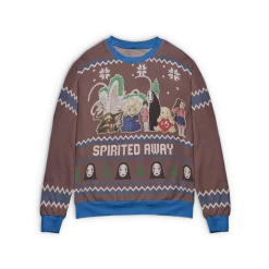 Spirited Away Characters Ugly Christmas Sweater Style 3