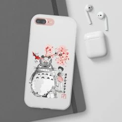 Totoro And The Girls By Sakura Flower IPhone Cases -Ghibli Shop 45053 62