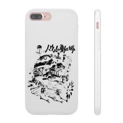 Howl’s Castle In Black And White IPhone Cases
