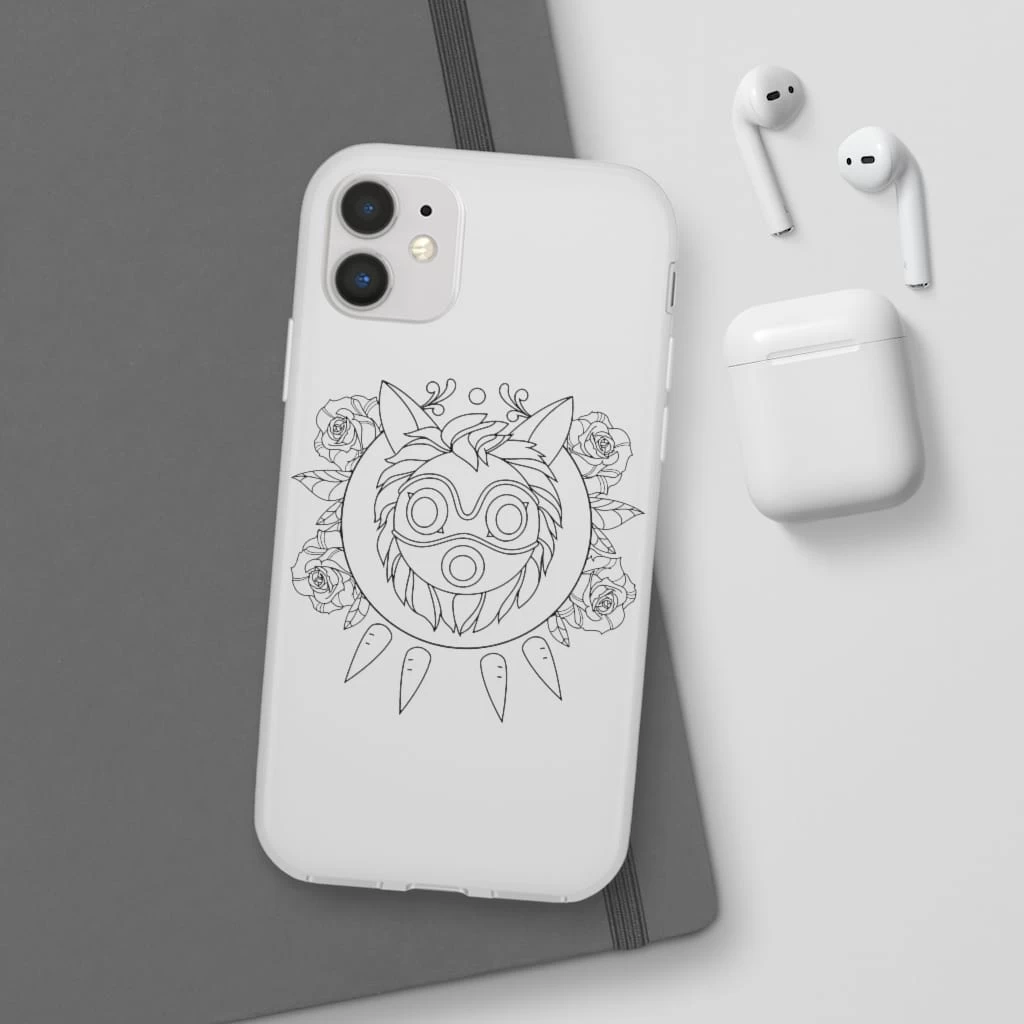 Princess Mononoke Mask In Black And White IPhone Cases 20 Princess Mononoke Mask In Black And White IPhone Cases - Image 18