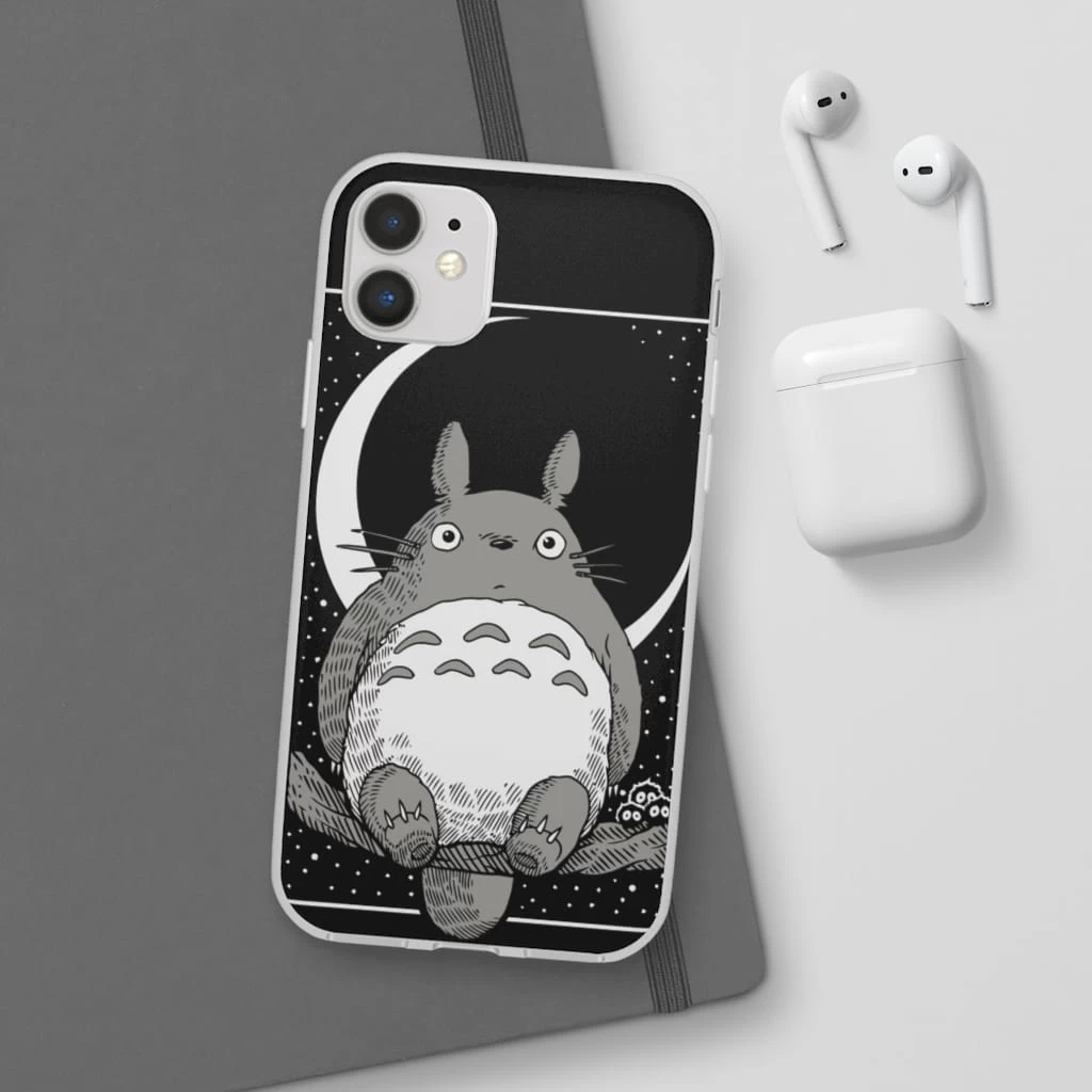 My Neighbor Totoro By The Moon Black & White IPhone Cases 20 My Neighbor Totoro By The Moon Black & White IPhone Cases - Image 18