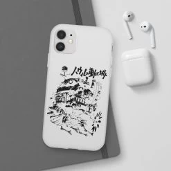 Howl’s Castle In Black And White IPhone Cases -Ghibli Shop 62579 80