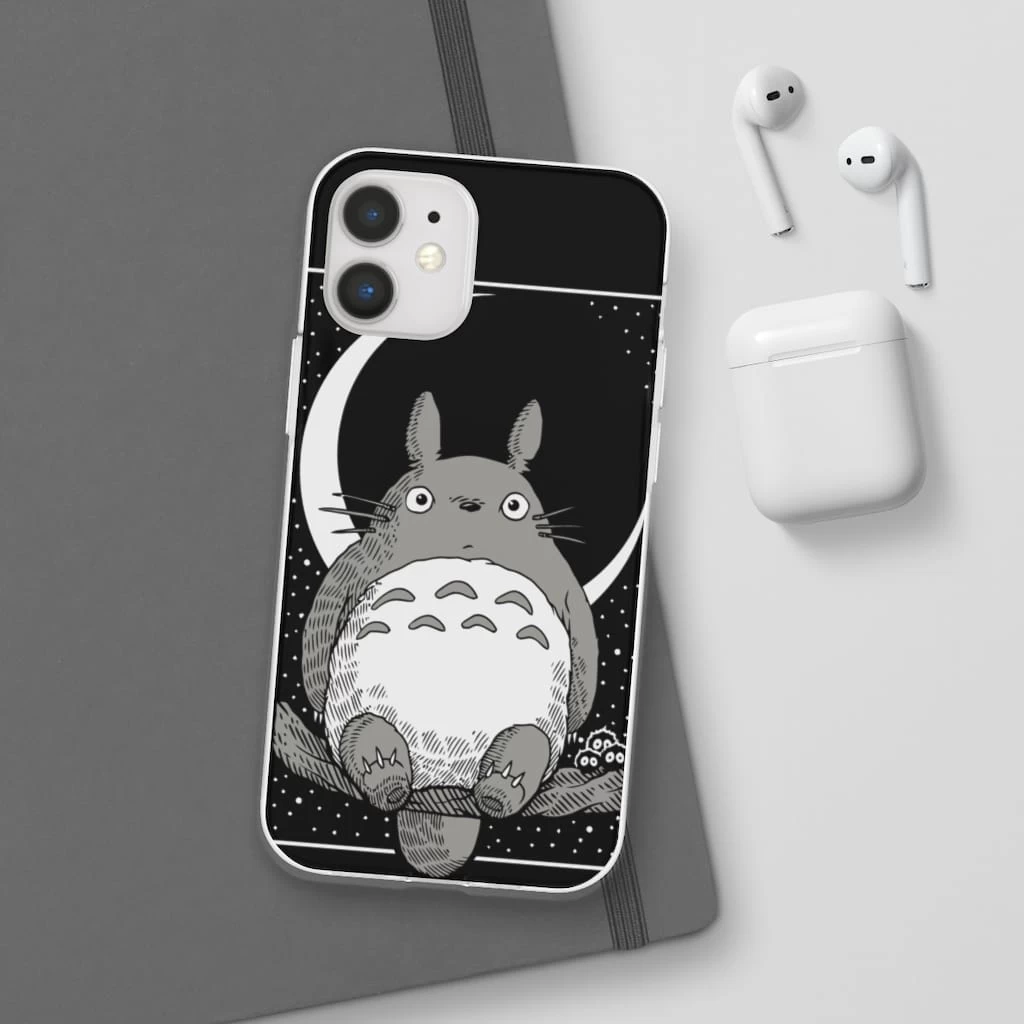 My Neighbor Totoro By The Moon Black & White IPhone Cases 11 My Neighbor Totoro By The Moon Black & White IPhone Cases - Image 9