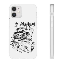 Howl’s Castle In Black And White IPhone Cases -Ghibli Shop 68165 78
