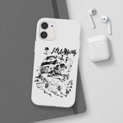 Howl’s Castle In Black And White IPhone Cases -Ghibli Shop 68165 80