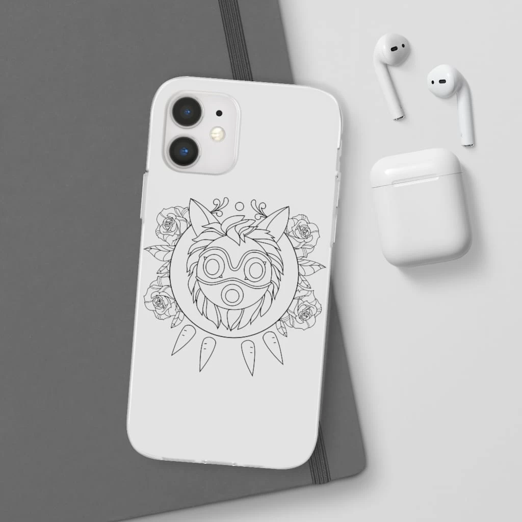 Princess Mononoke Mask In Black And White IPhone Cases 8 Princess Mononoke Mask In Black And White IPhone Cases - Image 6