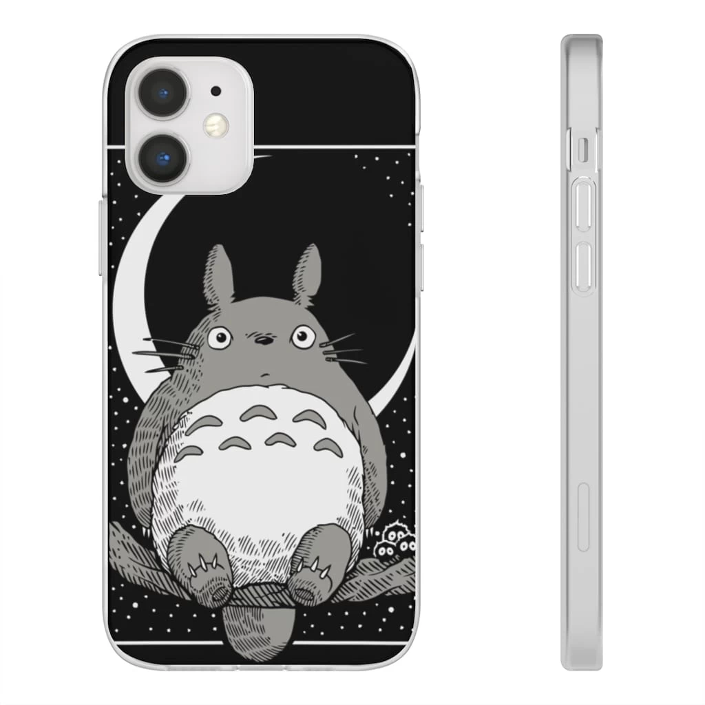 My Neighbor Totoro By The Moon Black & White IPhone Cases 6 My Neighbor Totoro By The Moon Black & White IPhone Cases - Image 4