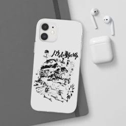 Howl’s Castle In Black And White IPhone Cases -Ghibli Shop 68166 80