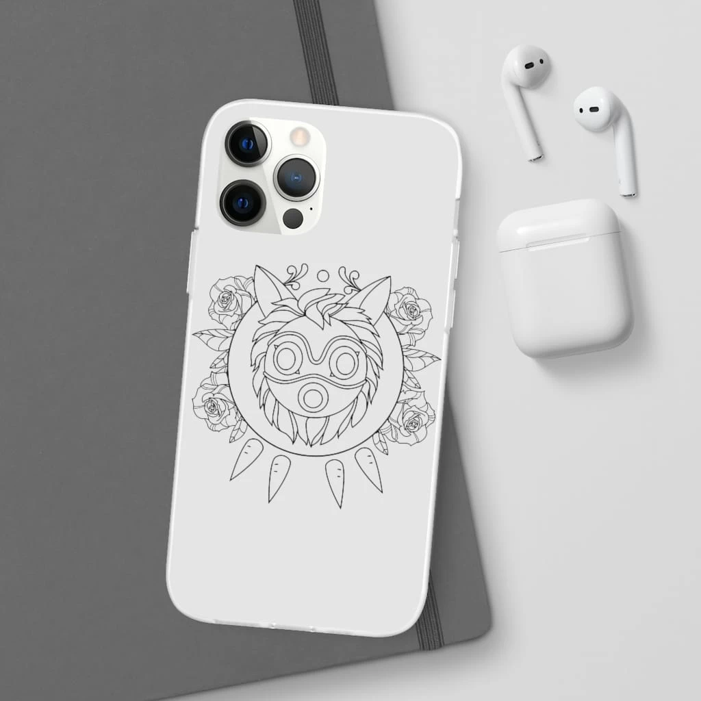 Princess Mononoke Mask In Black And White IPhone Cases 14 Princess Mononoke Mask In Black And White IPhone Cases - Image 12