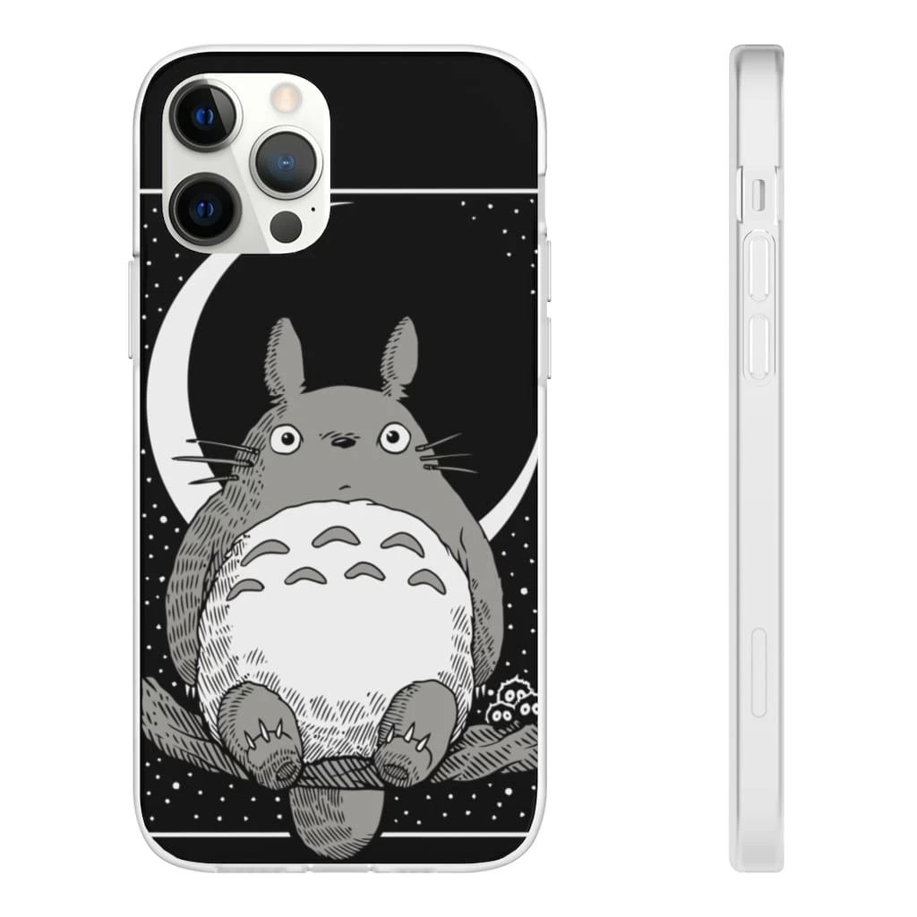 My Neighbor Totoro By The Moon Black & White IPhone Cases 12 My Neighbor Totoro By The Moon Black & White IPhone Cases - Image 10