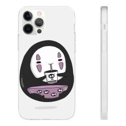 Cute No Face Kaonashi Drinking Bubble Tea IPhone Cases -Ghibli Shop 68167 598