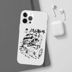 Howl’s Castle In Black And White IPhone Cases -Ghibli Shop 68167 80