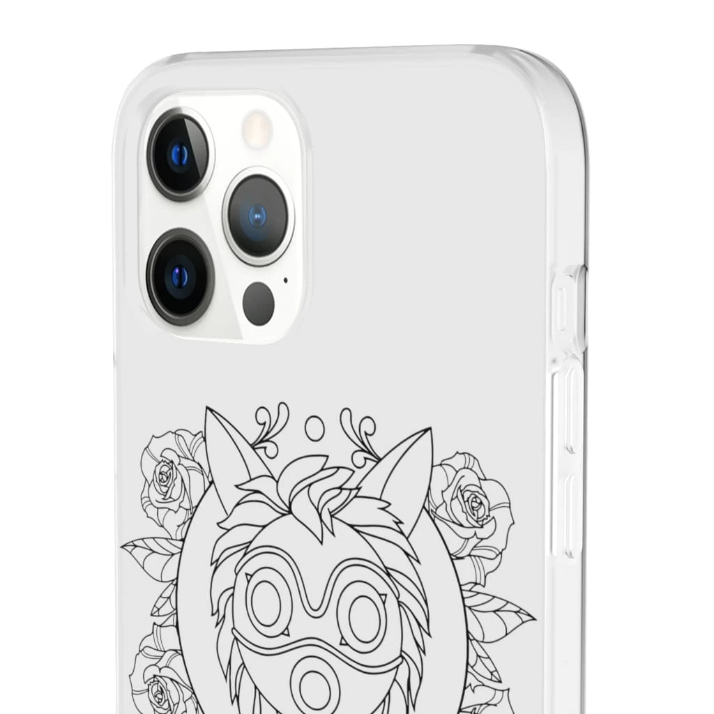 Princess Mononoke Mask In Black And White IPhone Cases 16 Princess Mononoke Mask In Black And White IPhone Cases - Image 14
