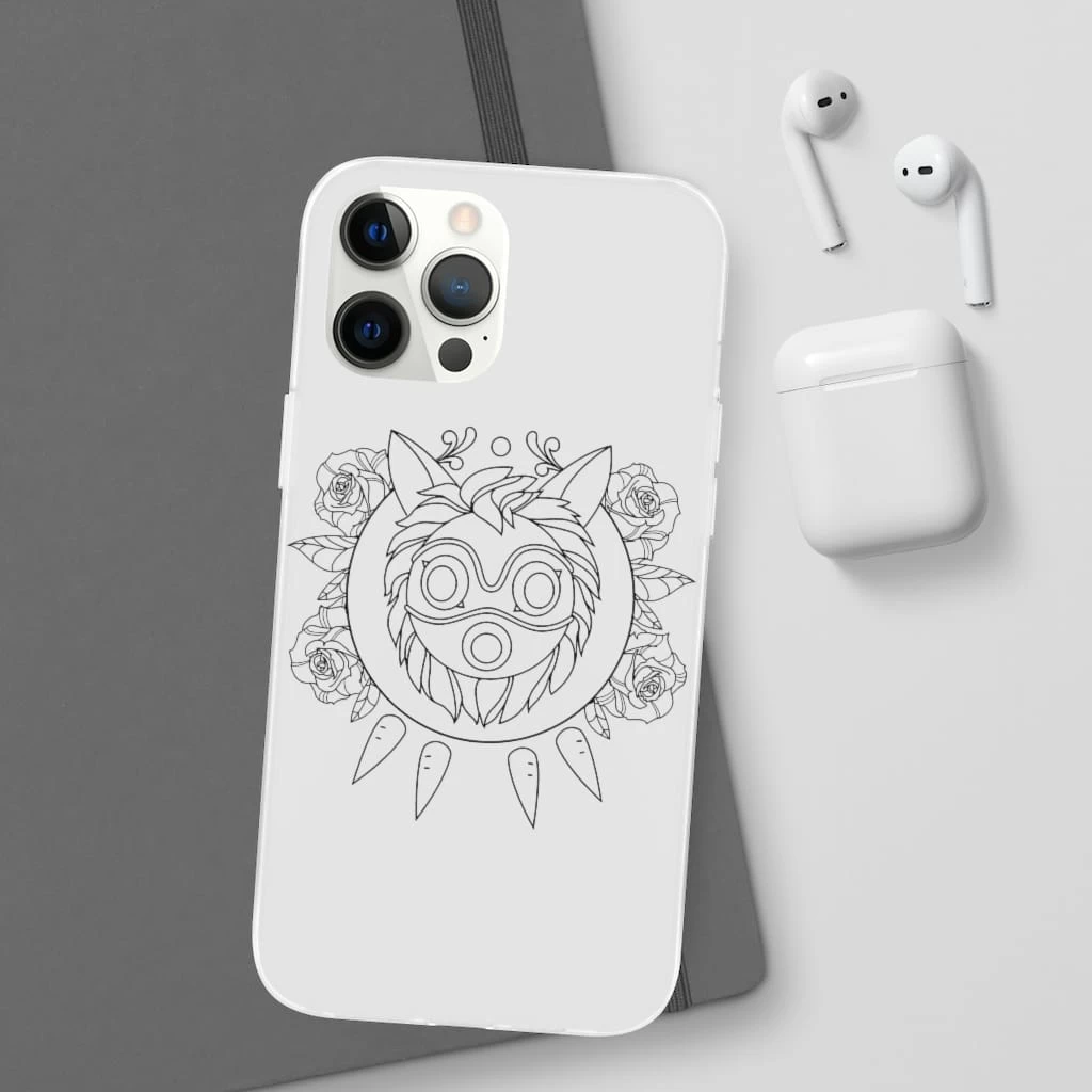 Princess Mononoke Mask In Black And White IPhone Cases 17 Princess Mononoke Mask In Black And White IPhone Cases - Image 15