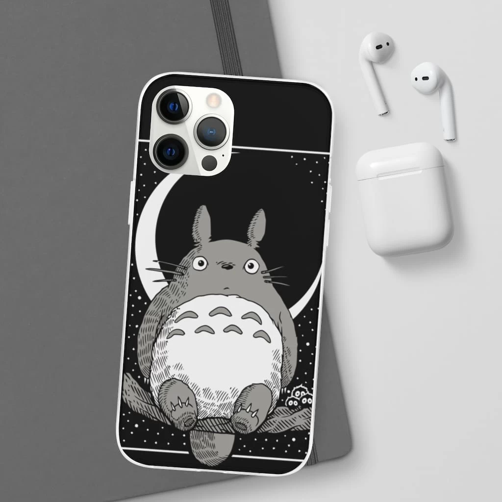 My Neighbor Totoro By The Moon Black & White IPhone Cases 17 My Neighbor Totoro By The Moon Black & White IPhone Cases - Image 15