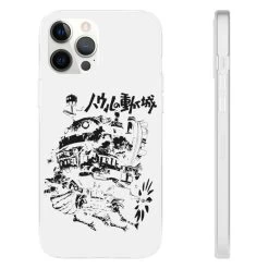 Howl’s Castle In Black And White IPhone Cases -Ghibli Shop 68168 78