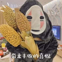 Spirited Away No Face Man Flannel Cosplay Costume -Ghibli Shop Anime Spirited Away Kigurumi Pajamas No Face Man Plush Winter Flannel Adult Cartoon Anime Cosplay Costume.jpg Q90.jpg 1