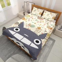 Smiling Totoro Quilt Bedding Set -Ghibli Shop BEDSET 609 MOCKUP 3