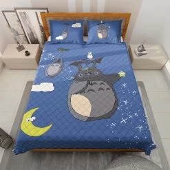 Umbrella Totoro Quilt Bedding Set