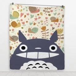 Smiling Totoro Quilt Blanket -Ghibli Shop BLANKET 609 MOCKUP 3