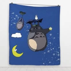 Umbrella Totoro Quilt Blanket -Ghibli Shop BLANKET 653 MOCKUP 3