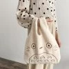 My Neighbor Totoro Cartoon Corduroy Tote Bag -Ghibli Shop Canvas Tote Bags for Women 2022 Corduroy Large Ladies Cotton Cloth Handbag Cartoon Print Female Shoppers 1