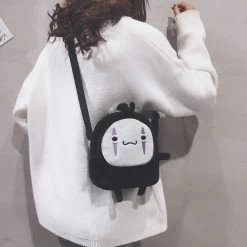 Spirited Away Cute No Face Mini Plush Bag -Ghibli Shop Cute Cartoon No Face Man Plush Bag Hayao Miyazaki Messenger Bag for Kids Adults 2