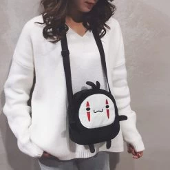Spirited Away Cute No Face Mini Plush Bag -Ghibli Shop Cute Cartoon No Face Man Plush Bag Hayao Miyazaki Messenger Bag for Kids Adults 3