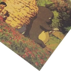Totoro Family And The Girls On The Flowers Field Vintage Poster -Ghibli Shop H7590761f5f6040ae980da8d107c78db1t