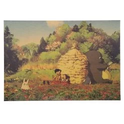 Totoro Family And The Girls On The Flowers Field Vintage Poster -Ghibli Shop H981b8fbc0b2a471a86dc855c4aebecb9J