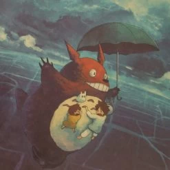 Totoro And The Girls Flying In The Sky Kraft Paper Poster -Ghibli Shop HTB12mjbdr1YBuNjSszhq6AUsFXaq